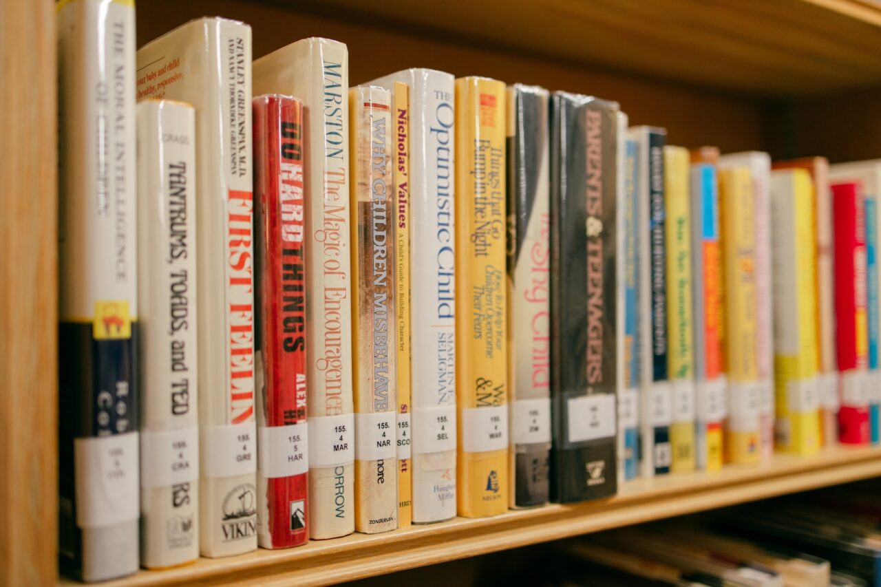 Click to expand image: Image of bookshelves with childrens' books