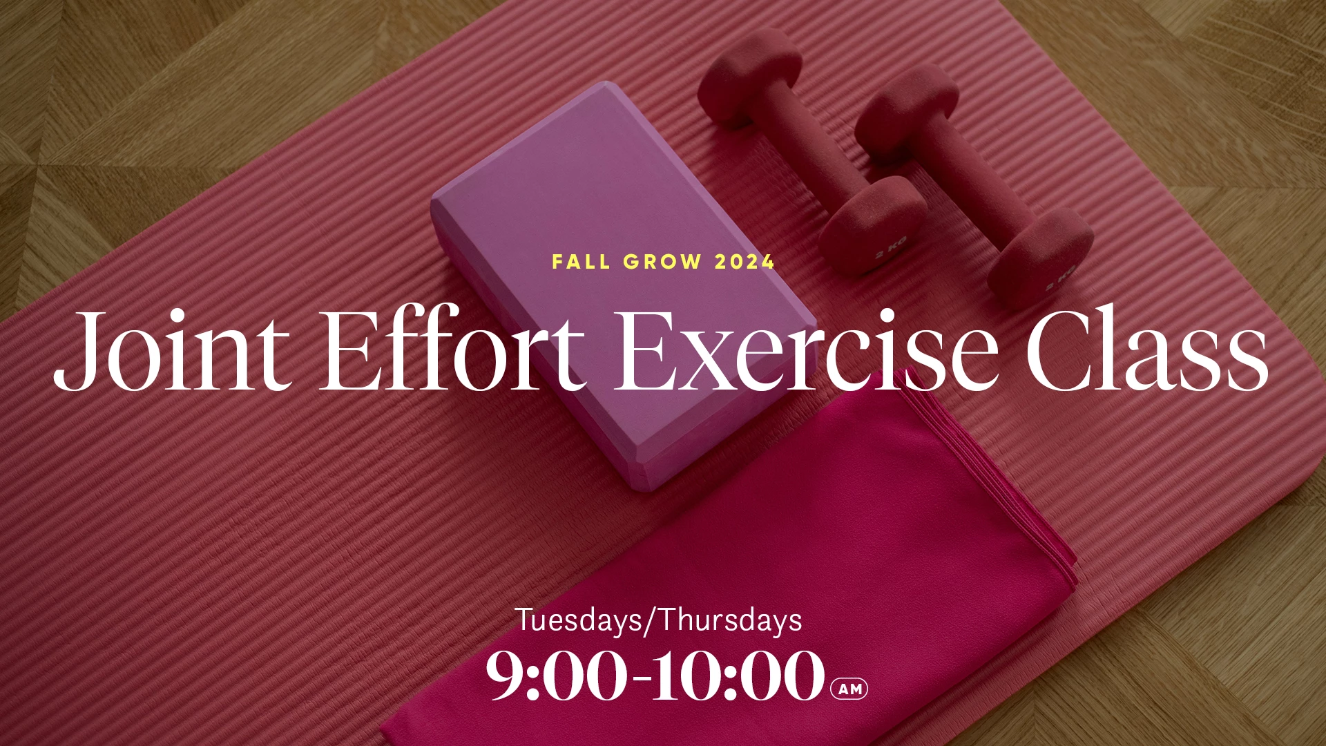 joint effort exercise class: tuesdays/thursdays 9 - 10 pm